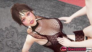 April's oily fishnets will make you cum hard while her massive booty spanks and fucks like a pro in 3D hentai