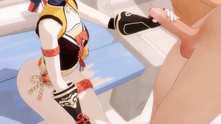Compilation of Genshin Impact Xiangling's hentai action - anime compilation