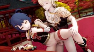 Compilation of Genshin Impact Xiangling's hentai action - anime compilation