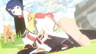 Compilation of Genshin Impact Xiangling's hentai action - anime compilation