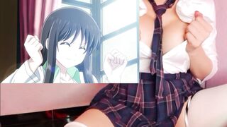 Check out Hentai Mou Hasamazu's massive tits as she gets drilled and creamed in this college chick's only pussy-fucking video