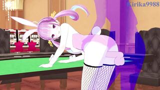 Bunny Girls Takane Lui and Minato Aqua get down and dirty in a wild hentai game!