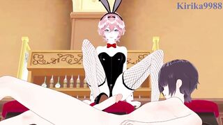 Bunny Girls Takane Lui and Minato Aqua get down and dirty in a wild hentai game! - 7 image