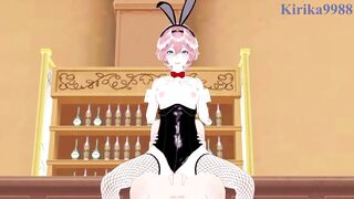 Bunny Girls Takane Lui and Minato Aqua get down and dirty in a wild hentai game! - 9 image