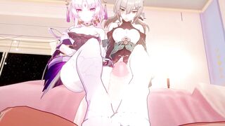 Caelus X Fu Xuan & Qingque get naughty in Honkai Star Rail - Ecchi Animation - 6 image