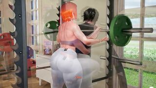 Get ready for a wild ride as I tease Stepsis at the gym with my giant cock in 3D! - 8 image