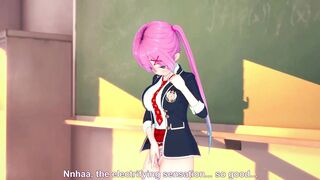 Get a sneak peek of curvy teen getting off with her favorite toy in 3D hentai - 1 image