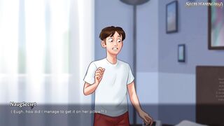 Stepmom from Summertime Saga 37 enjoys a hardcore 3D hentai game with big cocks - PC game!