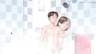 Stepmom from Summertime Saga 37 enjoys a hardcore 3D hentai game with big cocks - PC game!