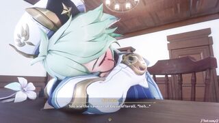 PinkSama & Genshin Impact Sucrose & Lumine's Pink Night in Mondstadt Part 2 - Animation Hentai R34
