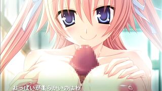 Blonde bombshell with massive knockers takes on a hot hentai titfuck