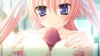 Blonde bombshell with massive knockers takes on a hot hentai titfuck