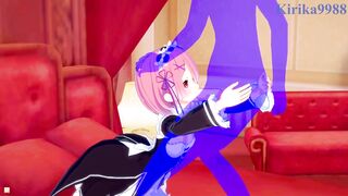 Re:Zero Hentai: Big boobs teen gets intense sex with a ram and a rem.