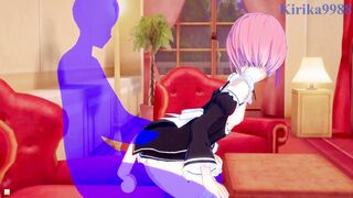 Re:Zero Hentai: Big boobs teen gets intense sex with a ram and a rem.