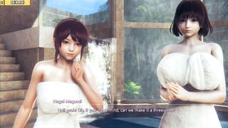 Experience a steamy 3D threesome with two busty babes in this Hentai with a deepthroat twist! - 1 image