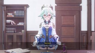 PinkSama, Genshin Impact & Lumine get naughty in Mondstadt - Part 1 - Yuri, hentai animation - 2 image