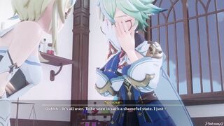 PinkSama, Genshin Impact & Lumine get naughty in Mondstadt - Part 1 - Yuri, hentai animation - 3 image