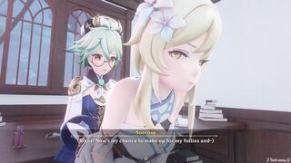 PinkSama, Genshin Impact & Lumine get naughty in Mondstadt - Part 1 - Yuri, hentai animation - 6 image