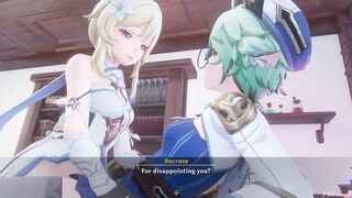 PinkSama, Genshin Impact & Lumine get naughty in Mondstadt - Part 1 - Yuri, hentai animation - 8 image