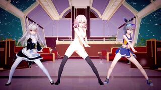 Wolf hentai starring Star Rail & Clara in MMD action