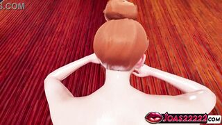 Ginger gets tied up & pounded hard in POV hentai with Big Tits Massage, Creampie & Doggystyle Action