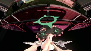 Three hot babes take turns on a massive dick in a steamy threesome in 3D - 9 image