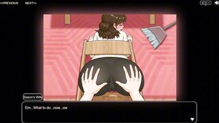 Saxon's wife gets her big boobs fondled in Village Rhapsody's Hentai game