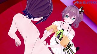 Aki Rosenthal and Natsuiro Matsuri get nasty with my dick in a hotel room - 7 image