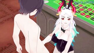 Bunny Girls Bunny Babe engage in intense sex with one lucky dude in this anime hentai!