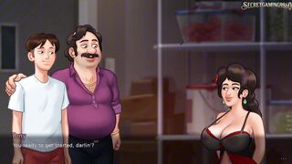 Summertime Saga 41 - MILF gets double-teamed by two massive cocks in a hardcore hentai game - 1 image