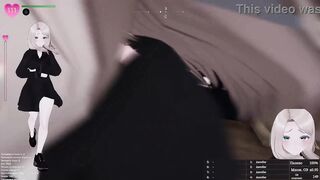 Sexy anime babe gets naughty in public & masturbates in 3D robot game