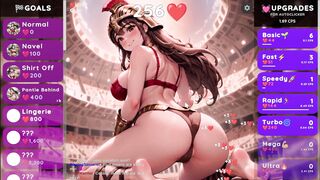 Cassia strips for your pleasure in this busty hentai game with a commenting twist