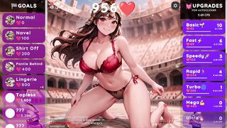 Cassia strips for your pleasure in this busty hentai game with a commenting twist