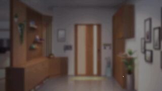 Kasumi, the busty anime babe, gets soaking wet in the bath and gives a slippery handjob and deep throat action - 8 image