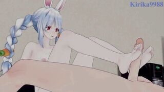 Horny Usada Pekora & Sakura Miko give me a hard time with their mouths and hands - Hololive VTuber Hentai