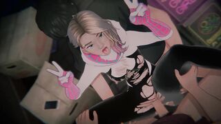 Gwen Stacy gets her tight ass drilled and creampied in a wild 3D hentai with bound Spider-Heroine