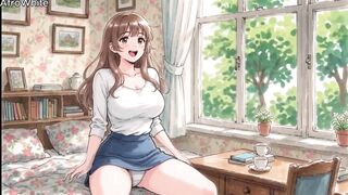 Watch this slim British curvy student with big boobs take her crush's raw cock in a wild missionary session
