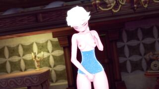 Elsa, the Frozen Princess, gets off with her nude body in a steamy hentai