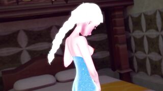 Elsa, the Frozen Princess, gets off with her nude body in a steamy hentai