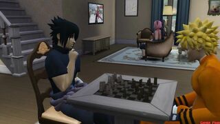 Sakura Finds her friend Ino with her Husband Sasuke Marriage Room Naruto Porn - 3 image