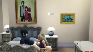 Sakura Finds her friend Ino with her Husband Sasuke Marriage Room Naruto Porn - 7 image