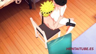 Boruto Naruto Hentai 3D - Sarada boobjob and Fucked by Naruto - Hentai 3D - 8 image