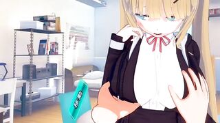 [Eroge Koikatsu! VR version] Cute and gentle blonde big breasts gal JK Eleanor (Orichara) is rubbed with her boobs 3DCG anime video - 4 image
