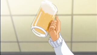 Horny hentai babe rides dick