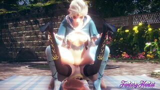 Frozen Hentai - Elsa & Anna fucked and fingering Threesome - Anime Manga Japanese Disnery Porn - 5 image