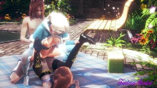 Frozen Hentai - Elsa & Anna fucked and fingering Threesome - Anime Manga Japanese Disnery Porn - 6 image