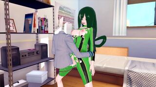 FUTA MY HERO ACADEMIA TORU HAGAKURE X TSUYU ASUI (3D HENTAI) - 1 image