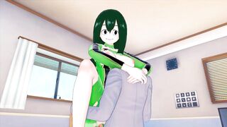 FUTA MY HERO ACADEMIA TORU HAGAKURE X TSUYU ASUI (3D HENTAI) - 8 image