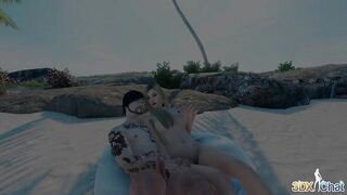 3DXChat - Charlotte Burbage had a hot time on the beach - 2 image