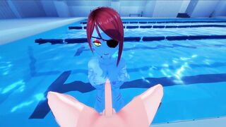 The mermaid Undyne gets POV fucked in the pool, creampie - Undertale Hentai. - 8 image